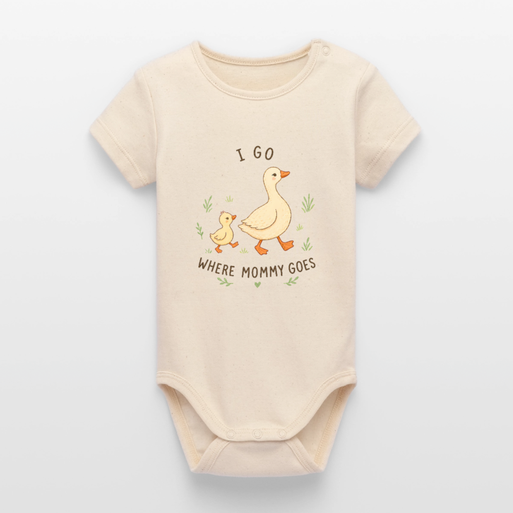 I go, where Mommy goes - Kurzarmbody - soft Ecru