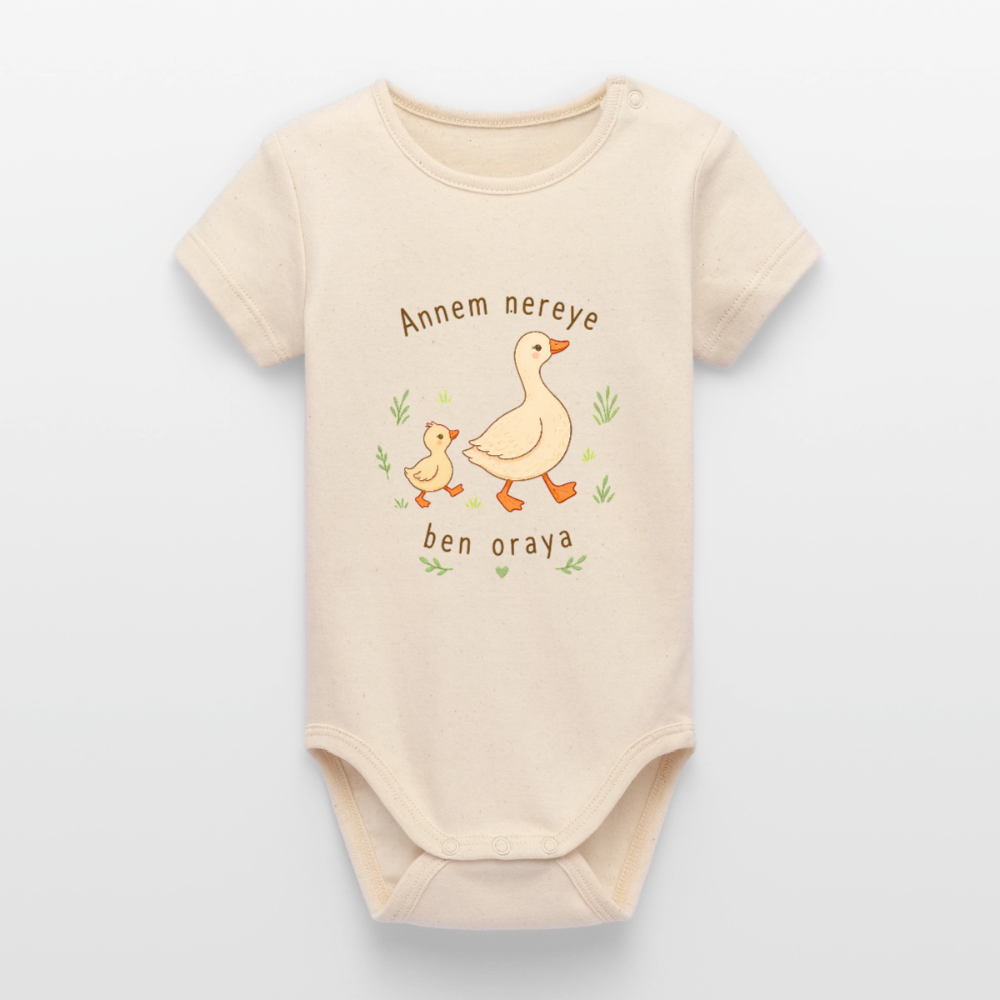 Annem nereye, ben oraya - Kurzarmbody - soft Ecru