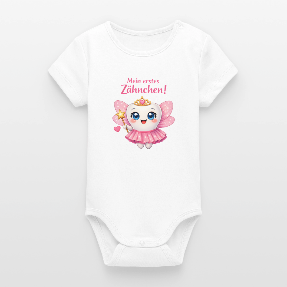 Erstes Zähnchen Rosa - Babybody - white