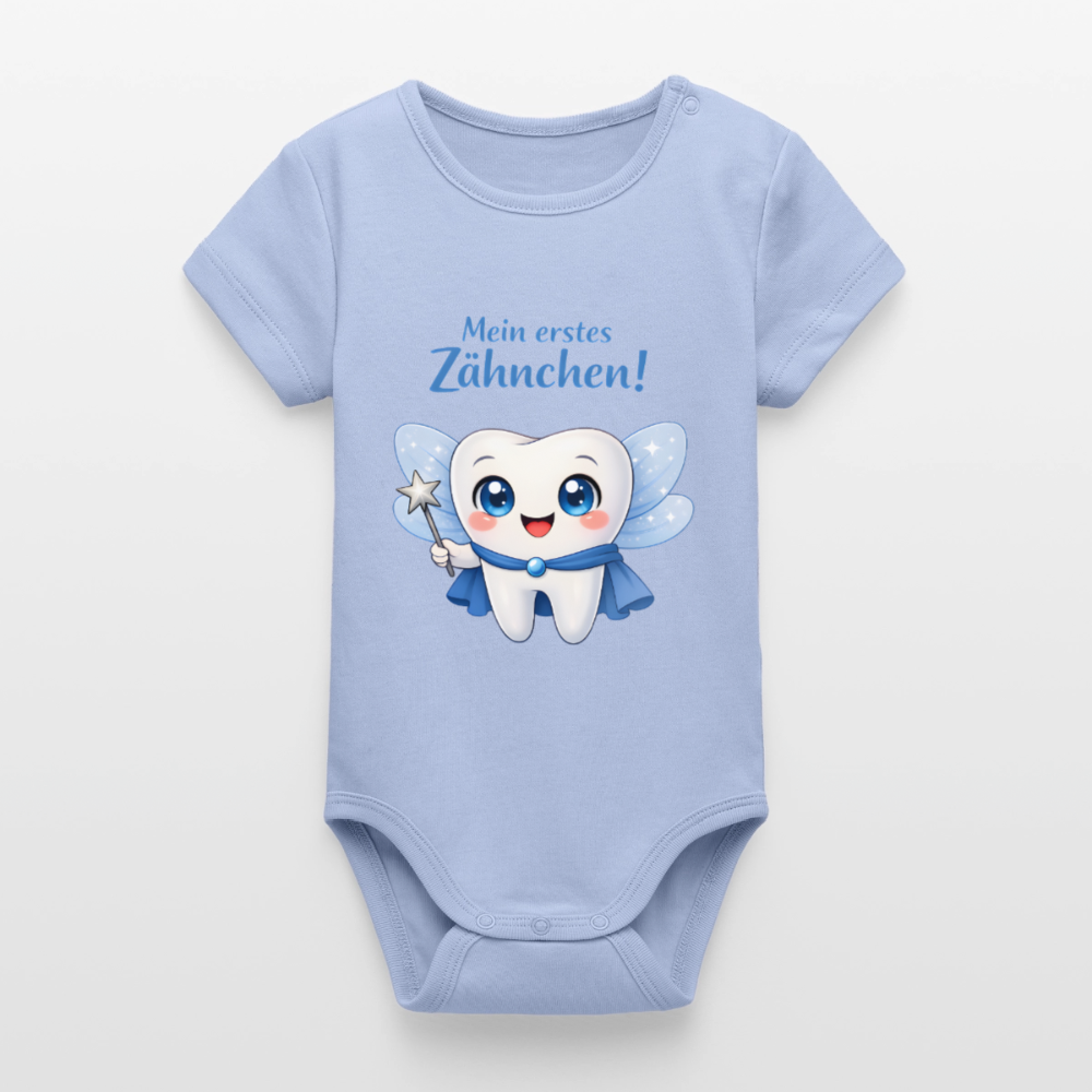 Erstes Zähnchen Blau - Babybody - sky