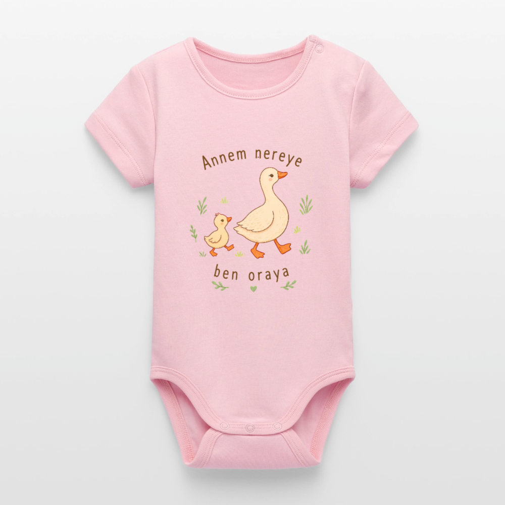 Annem nereye, ben oraya - Kurzarmbody - cotton pink