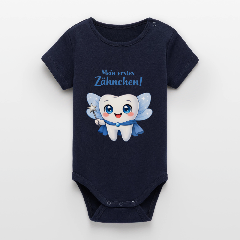 Erstes Zähnchen Blau - Babybody - navy
