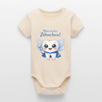 Erstes Zähnchen Blau - Babybody - soft Ecru