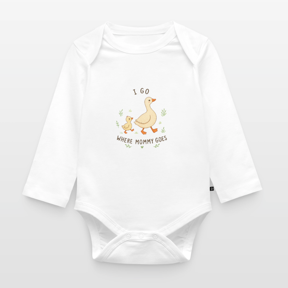 I go, where Mommy goes - Langarmbody - white