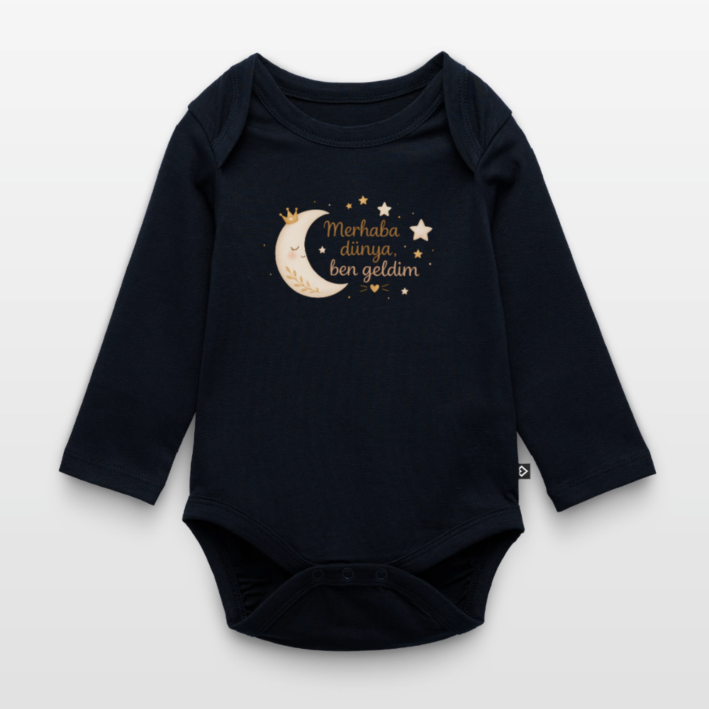 Merhaba Dünya- Langarmbody - navy