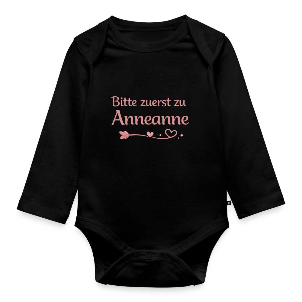 Bitte zuerst zu Anneanne - Langarmbody - black