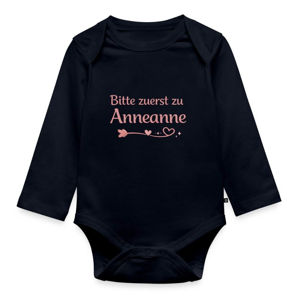 Bitte zuerst zu Anneanne - Langarmbody - navy