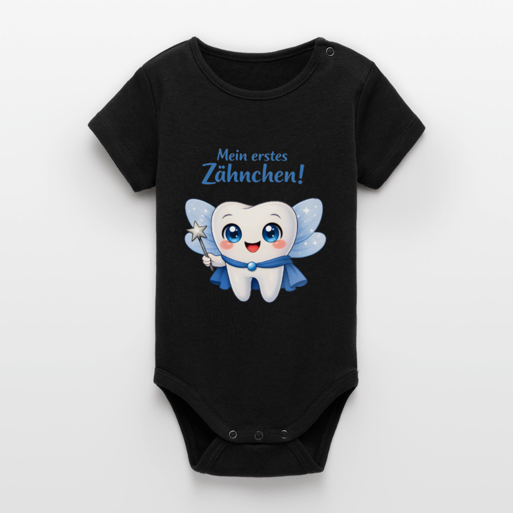 Erstes Zähnchen Blau - Babybody - black