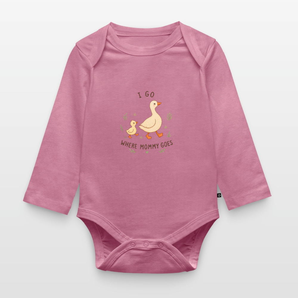 I go, where Mommy goes - Langarmbody - mauve